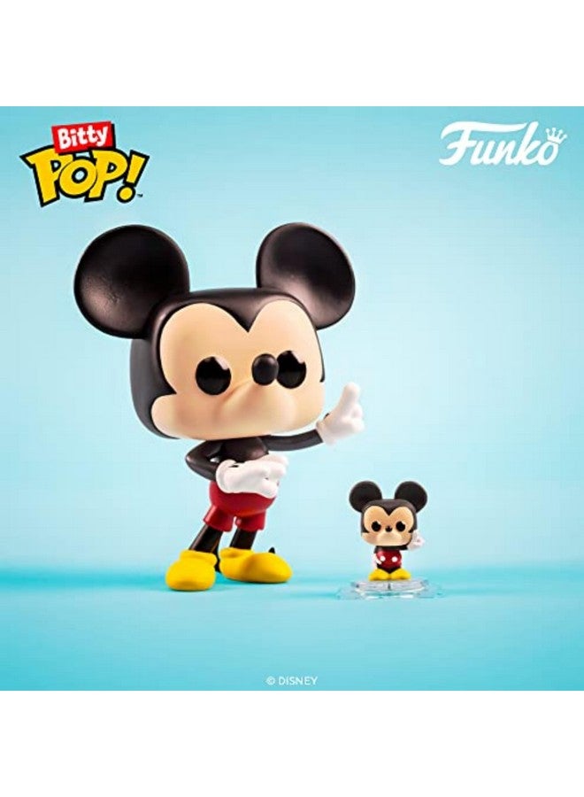 Funko Bitty POP! Disney - Mickey, 4-Pack - Mickey Mouse, Minnie Mouse (Pink Dress), Pluto and A Surprise Mystery Mini Figure - 0.9 Inch (2.2 Cm) Collectable - Stackable Display Shelf Included - Image 3