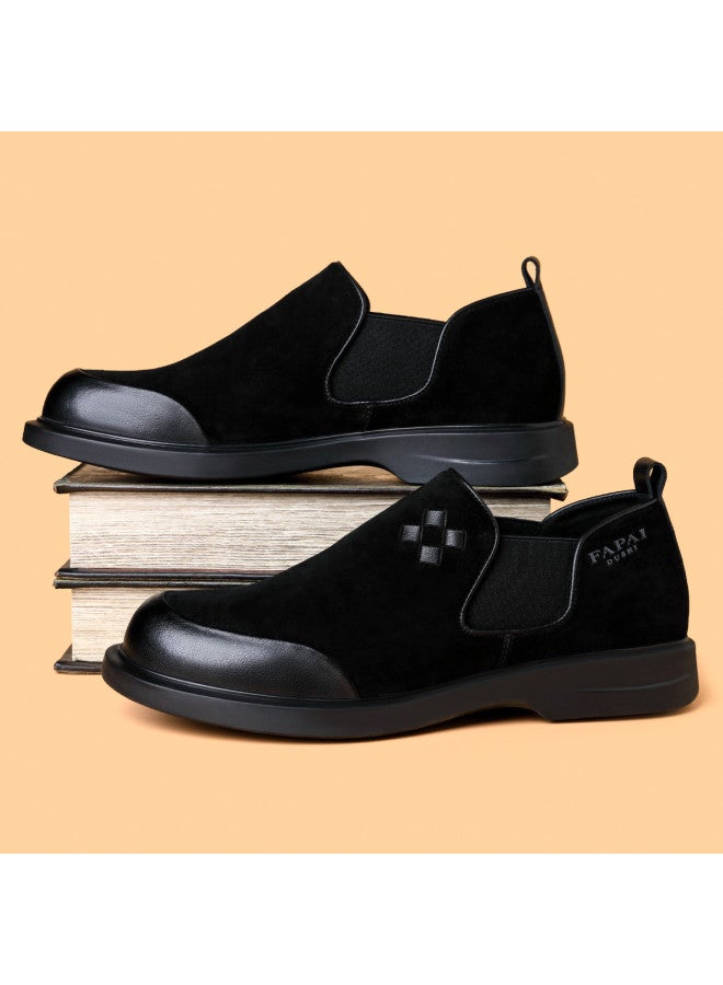 Fapai Loafers Autumn Easy Slip-on Retro Casual Shoes Four-leaf Weave Chimney Boots Lightweight Men's Shoes - Image 3
