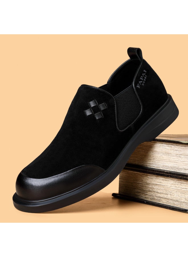 Fapai Loafers Autumn Easy Slip-on Retro Casual Shoes Four-leaf Weave Chimney Boots Lightweight Men's Shoes - Image 5
