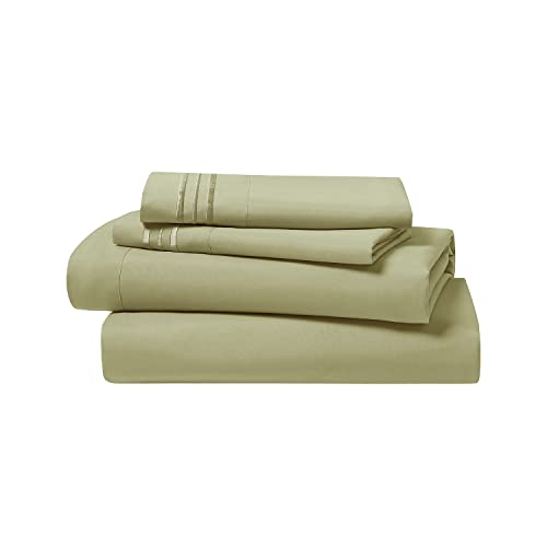 Clara Clark Bed Sheets, Premier 1800 Series 4 Piece Bed Sheet Set, Deep Pocket, Wrinkle, Fade, Stain Resistant, Luxury Soft Bedding Sheets & Pillowcases, Queen, Sage Green - Image 5