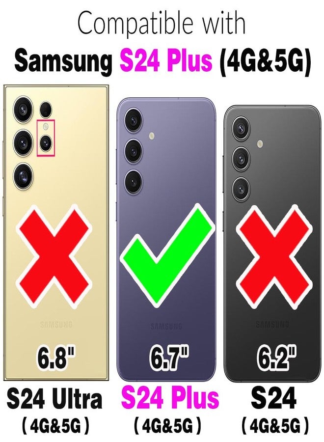 Asuwish Phone Case for Samsung Galaxy S24 Plus S24+ 5G Wallet Cell Cover with Screen Protector and Crossbody Strap Ring Stand RFID Credit Card Holder Kickstand S24plus 24S + S 24 24+ Women Girls Black - Image 2