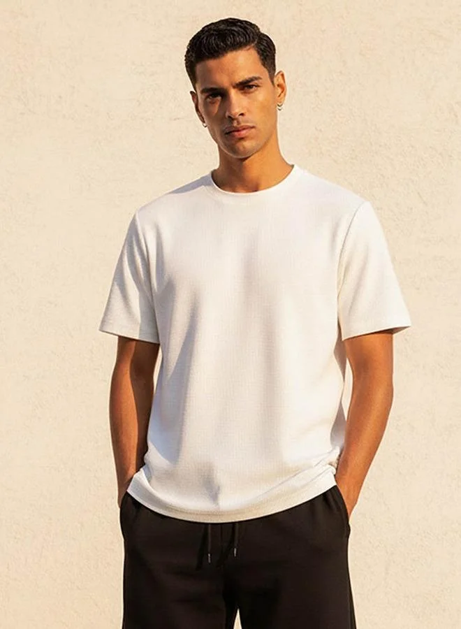 لاف بنجولين Love Pangolin Men Waffle Textured T-shirt