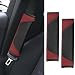 ongfuwu 2PCS Car Seat Belt Cover Pad Soft Carbon Fiber Leather Seatbelt Shoulder Protector for a More Comfortable Driving Universal Safety Belt Strap Cover to Protect Your Neck Wine Red - Image 2