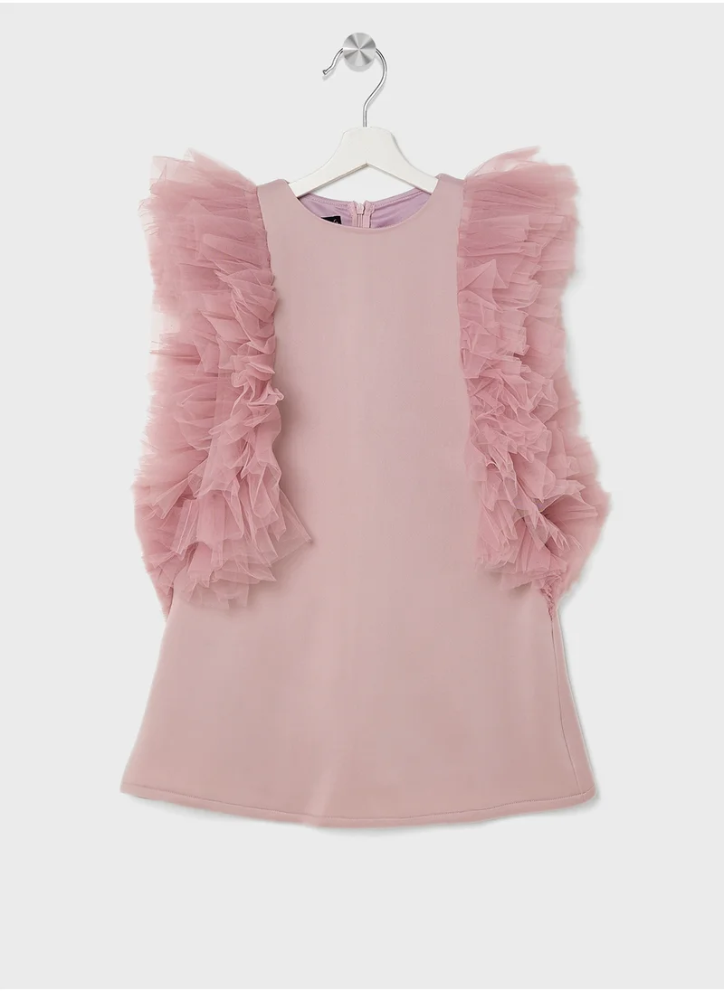 ليتل جولدن ابل Little Ruffle Shoulder Dress