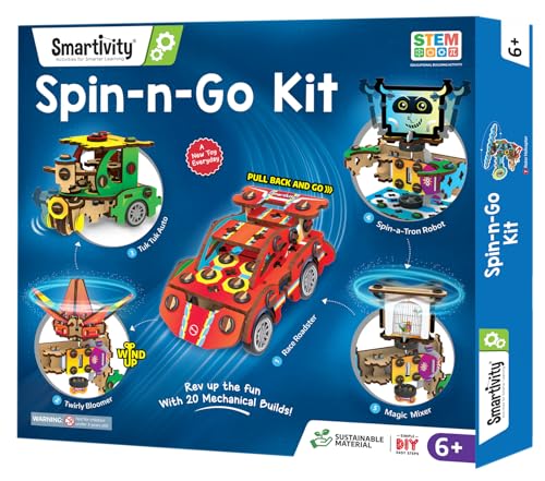 Smartivity 20in1 SpinnGo Kit for Kids Ages 6789101112 I Build a Moving Robot CAR Airplane More I Birthday Gifts for Boys Girls DIY Science Toy for Kids 612 Years Old - Image 1