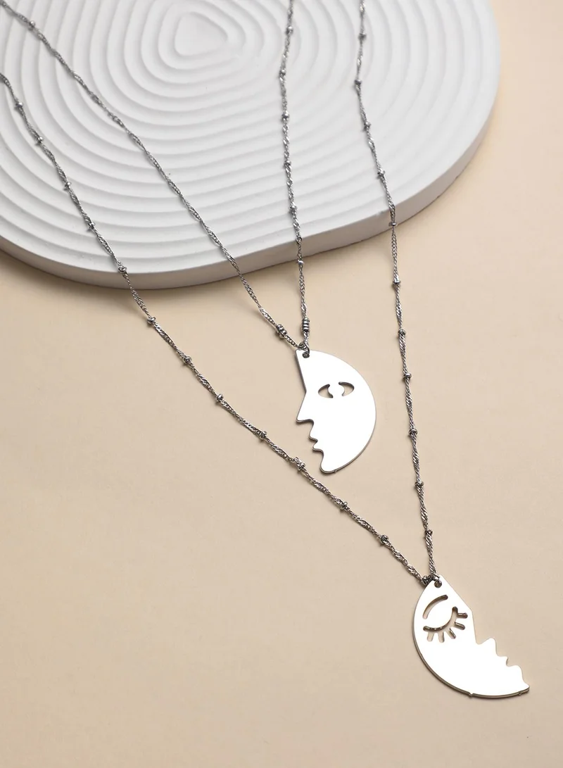 سوهي عقد مجوهرات عصري بطبقات صناعية