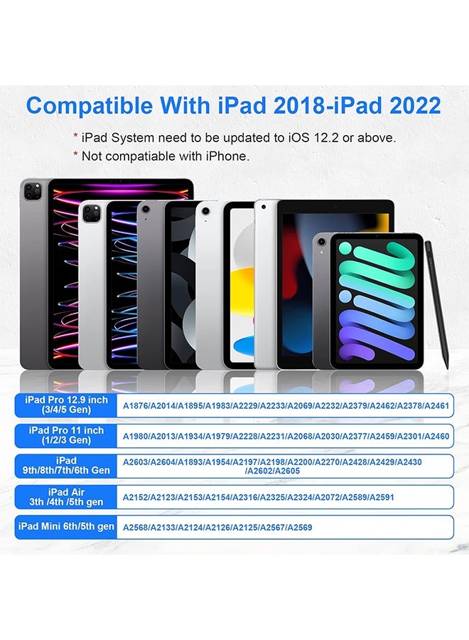 Stylus Pen, Apple Pencil for iPad 9th /10th Gen,Fast Charge Compatible with (2018-2024) Apple iPad Pro 11 and 12.9 inch,iPad Mini 6th/5th Gen, iPad Air 3/4/5,iPad 6/7/8 Gen - Image 2