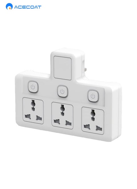 Universal Plug Extension, Multi Plug extension sockets plug, Wall plug adapter, UK Plug Switched Socket 3 Way,Turn 1 into 3, Cable Free With Rating 3 pin,Surge Protection Power Extension Adapter