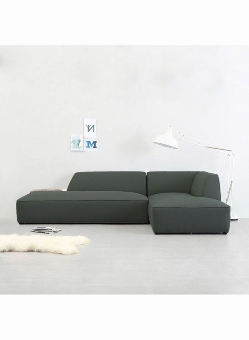 Karnak Arwa L-Shape Sectional Velvet Sofa - GREY - Image 1