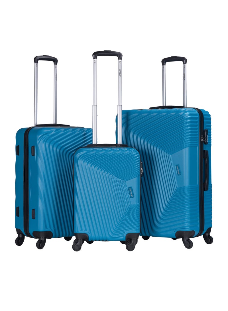VIPTOUR ABS Material 3-Piece Hard Case Trolley Luggage Set, 4 Quiet 360° Spinner Wheels Suitcase With Combination Lock, Small (2.5kg), Medium (3kg), Large (3.8kg) (20''/24''/28'') - Image 1