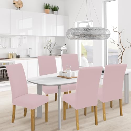 BIETYONE Stretch Dining Chair Covers Set of 6 Soft Removable Washable Kitchen Parsons Chair Slipcovers High Elastic Seat Protector for Home Hotel Banquet - Image 3