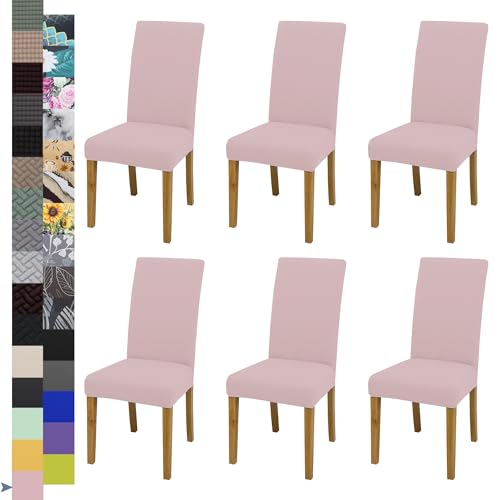 BIETYONE Stretch Dining Chair Covers Set of 6 Soft Removable Washable Kitchen Parsons Chair Slipcovers High Elastic Seat Protector for Home Hotel Banquet - Image 1
