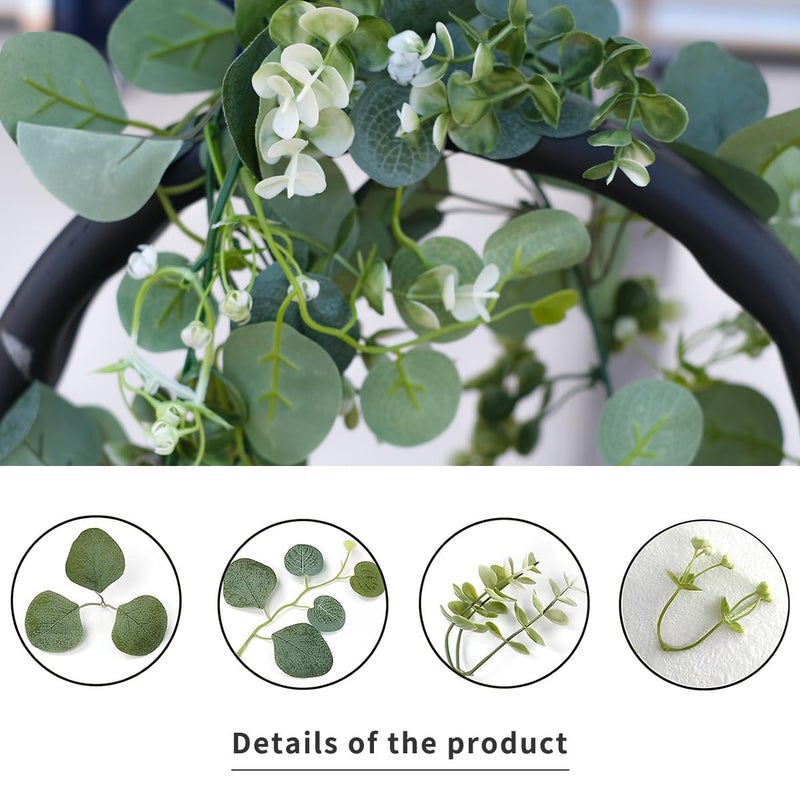 Mavee 3-Pack 5.9ft Artificial Eucalyptus Greenery Garland with Silver Dollar Leaves - Spring Table Runner Vines for Wedding Decor, Home Mantel, Wall Hanging & Party Arrangements - Image 4