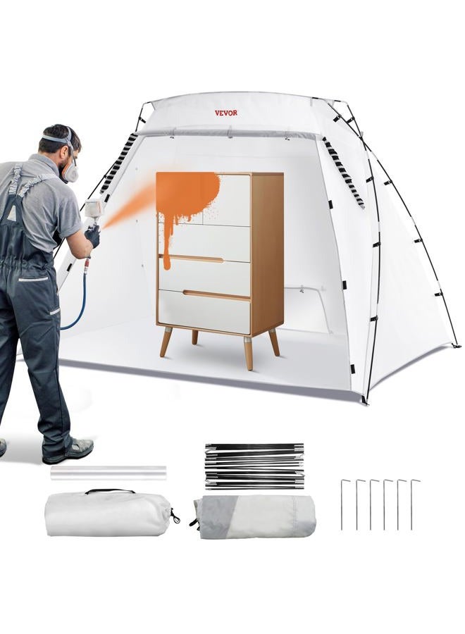 VEVOR Tent Station for Furniture DIY Hobby Tool, 7.5x5.2x5.2ft Spray Paint Shelter, White - Image 1