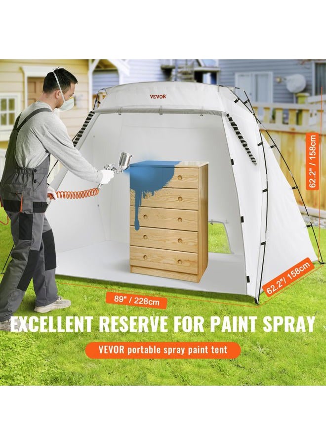 VEVOR Tent Station for Furniture DIY Hobby Tool, 7.5x5.2x5.2ft Spray Paint Shelter, White - Image 3