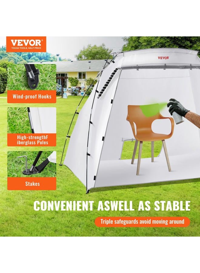 VEVOR Tent Station for Furniture DIY Hobby Tool, 7.5x5.2x5.2ft Spray Paint Shelter, White - Image 2