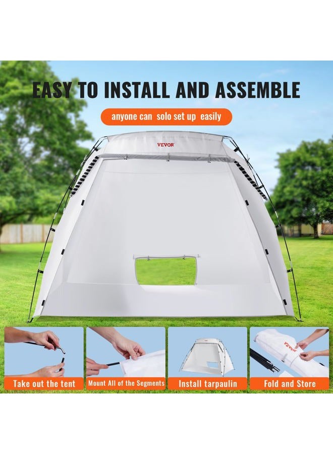 VEVOR Tent Station for Furniture DIY Hobby Tool, 7.5x5.2x5.2ft Spray Paint Shelter, White - Image 4