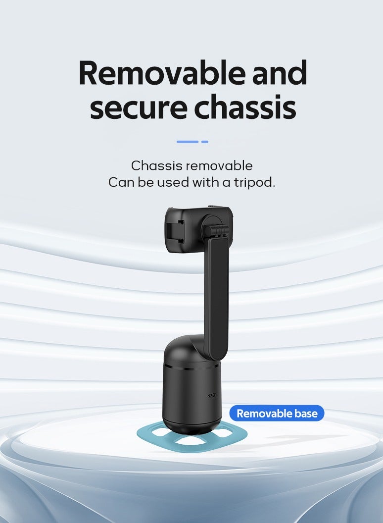 GULFLINK Auto Face Tracking Tabletop Tripod Mount, 360 Rotation Phone Camera Mount Stabalizer, Tripod for mobile, Battery Operated Smart Shooting Selfie Phone Holder for Live Vlog Tutorial - White - Image 4