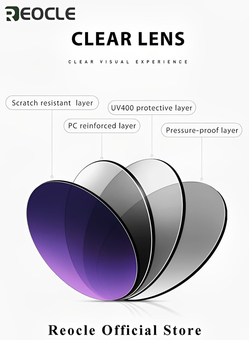 REOCLE Women's Polarized Sunglasses Lightweight TR90 Frame UV400 Protection Square Sun Glasses Vintage Outdoor Casual Sunglasses - Image 2