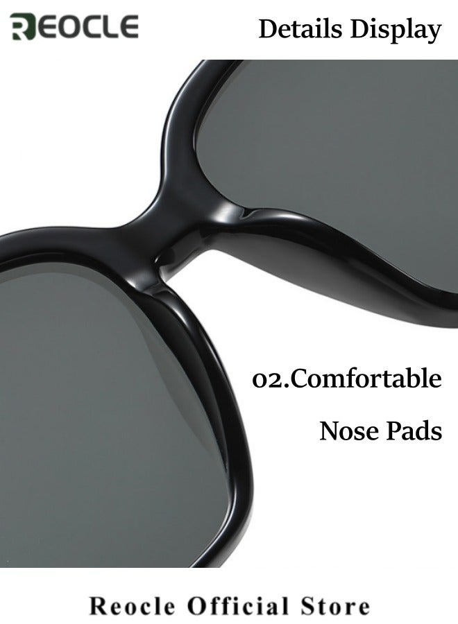 REOCLE Women's Polarized Sunglasses Lightweight TR90 Frame UV400 Protection Square Sun Glasses Vintage Outdoor Casual Sunglasses - Image 5