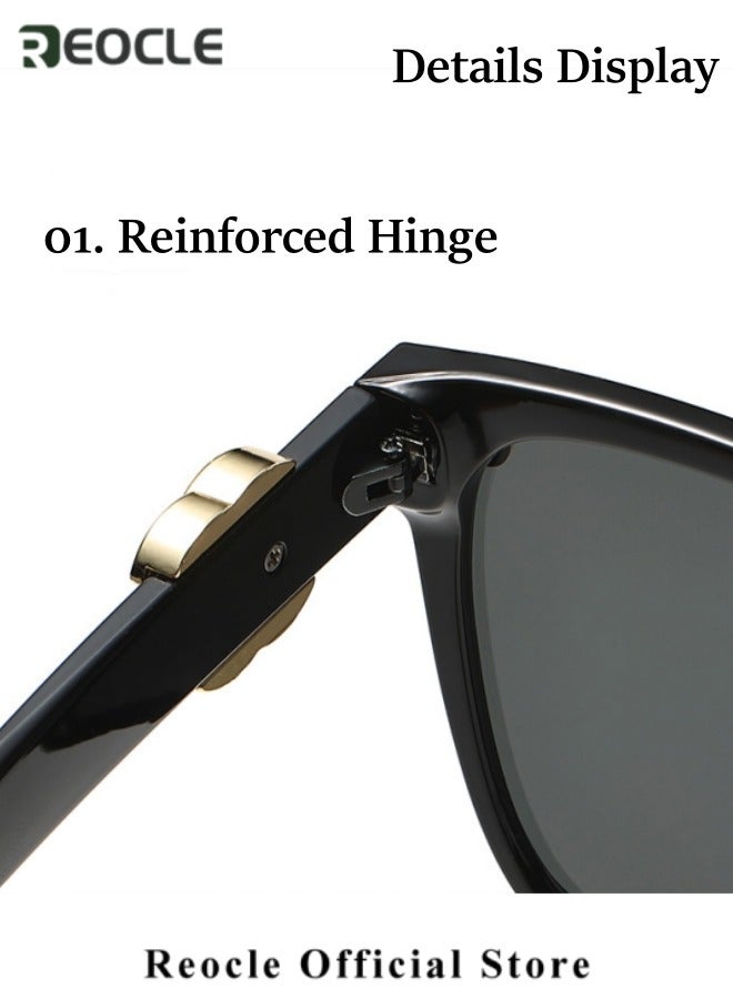 REOCLE Women's Polarized Sunglasses Lightweight TR90 Frame UV400 Protection Square Sun Glasses Vintage Outdoor Casual Sunglasses - Image 4