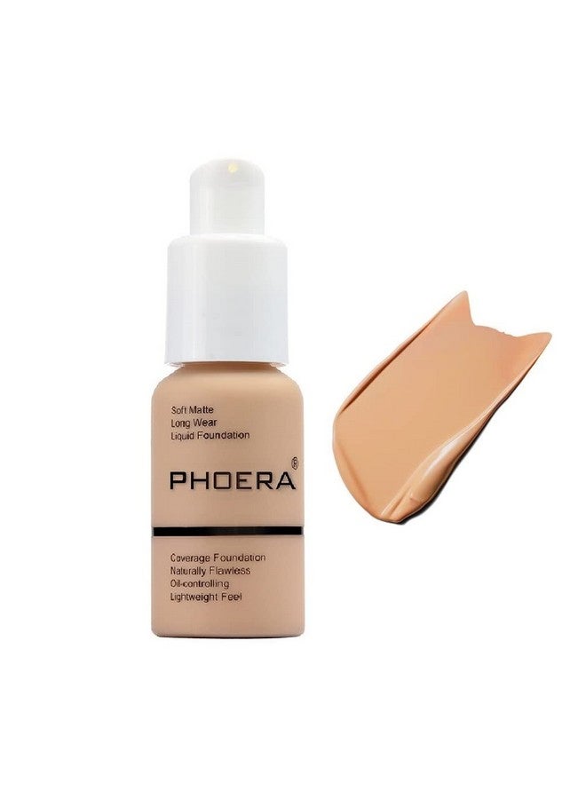 JISKG PHOERA Foundation, Flawless Soft Matte Liquid Foundation Makeup for Women.(104# Buff Beige) - Image 1