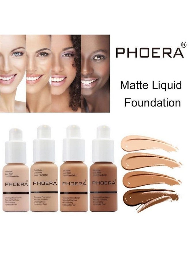 JISKG PHOERA Foundation, Flawless Soft Matte Liquid Foundation Makeup for Women.(104# Buff Beige) - Image 5