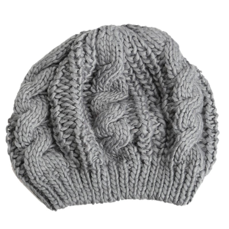 Winter Warm Women Knitted Braided Beanie Hats Wool Crochet Slouchy Beanies Lady Beret Hat Ski Cap - Image 3