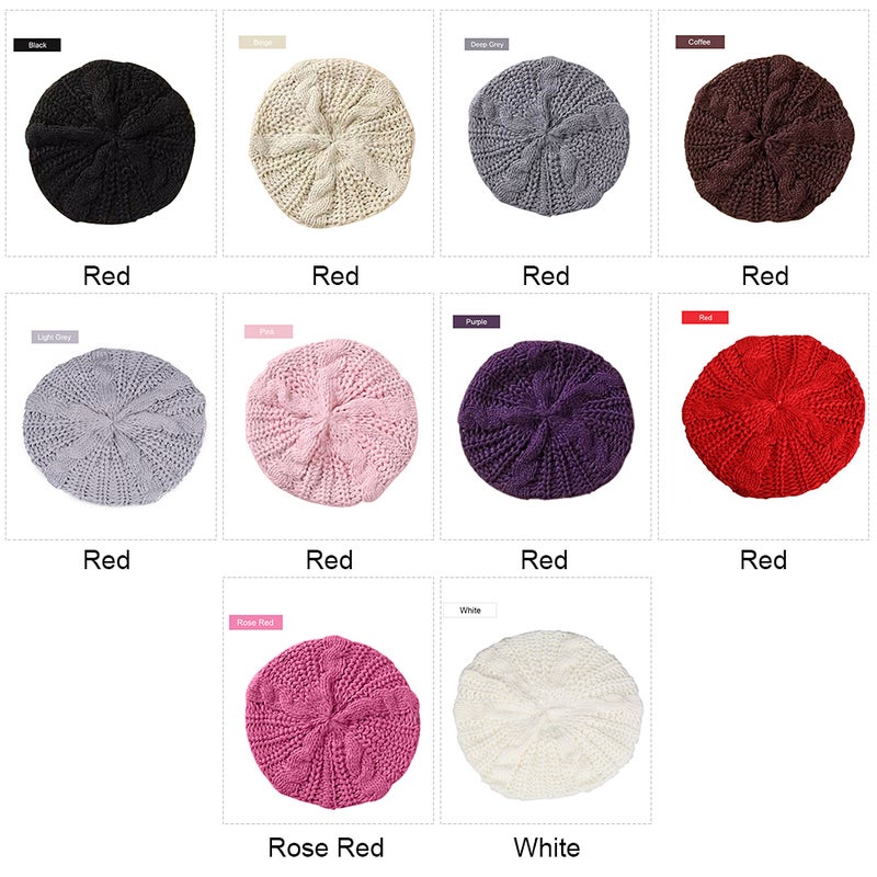 Winter Warm Women Knitted Braided Beanie Hats Wool Crochet Slouchy Beanies Lady Beret Hat Ski Cap - Image 2