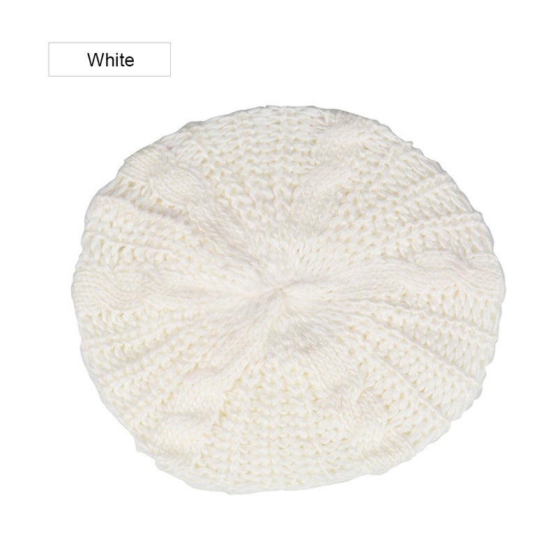 Winter Warm Women Knitted Braided Beanie Hats Wool Crochet Slouchy Beanies Lady Beret Hat Ski Cap - Image 1