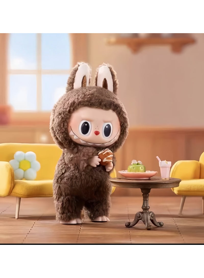 Doll Pendant Labubu Macaron Vinyl Plush Doll 17cm ,Perfectly Matched With Labubu's Clothing（Chestnut Cocoa）  - Image 2