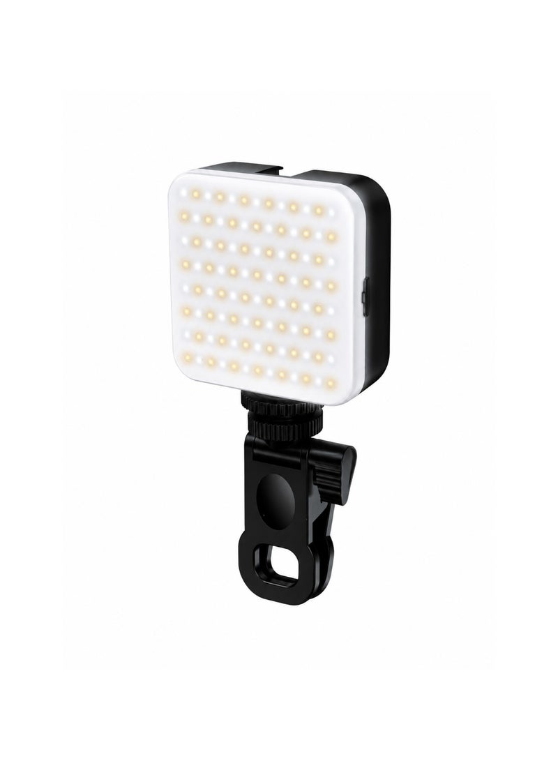 Plokama D80 Rechargeable LED Fill Light with Phone Clip 3 Color Temperatures, 4 Lighting Modes, Type-C Charging, 500mAh Battery for Selfies, Video Recording, Live Streaming & Content Creation - Image 1