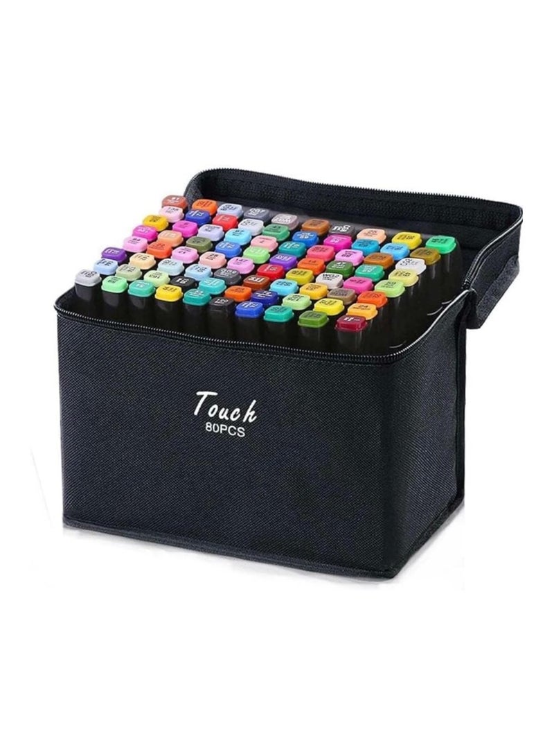 Lemon Life 80 Colors Touch Professional Twin Marker Pen Waterproof Graphic Marker Set For Arts, Sketch, Manga W/bag - Image 2