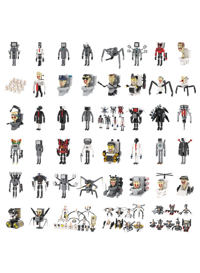 China Building Blocks MOC Creative Toilet Man VS Monitor Man Subwoofer Camera Man Battle Robot Assembled Building Blocks-Color:MOC1494-anti Titan Mecha  - Image 2