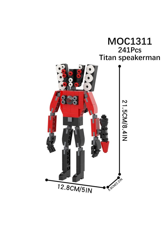 China Building Blocks MOC Creative Toilet Man VS Monitor Man Subwoofer Camera Man Battle Robot Assembled Building Blocks-Color:MOC1494-anti Titan Mecha  - Image 5