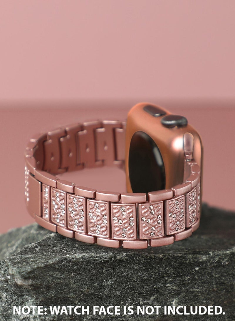 Haute Sauce Embellished Casual Chain Strap Alloy Apple Watch Strap with Case For Women | 42mm/44mm/45mm  - Image 1