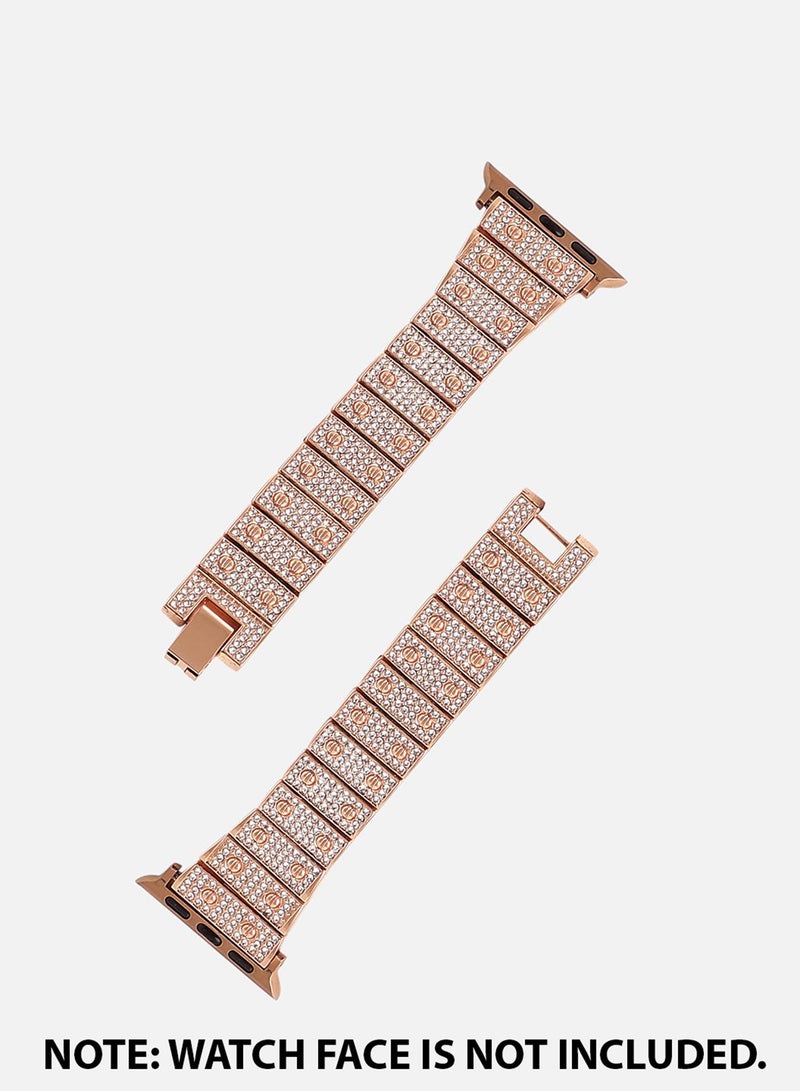 Haute Sauce Embellished Casual Chain Strap Alloy Apple Watch Strap with Case For Women | 42mm/44mm/45mm  - Image 4