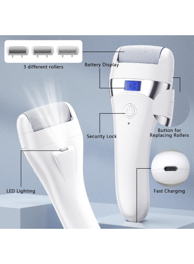 Bukela Upgraded Electric Foot Callues Remover, Portable Electric Foot Files with 3 Heads, Rechargeable Feet File for Foot Care, Waterproof Deadskin Remover, Pedicure Tool for Dry and Crack Feet - Image 4