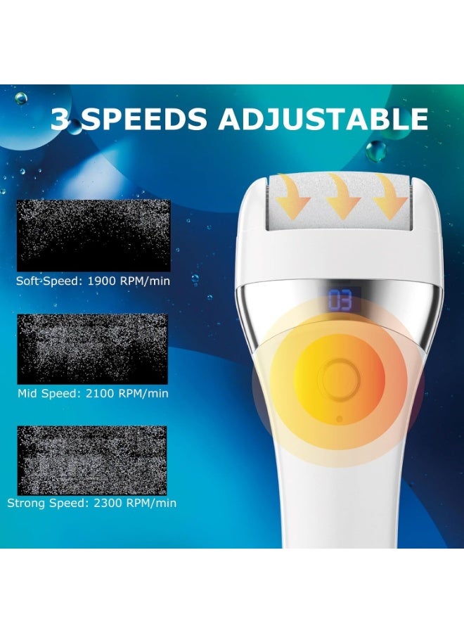 Bukela Upgraded Electric Foot Callues Remover, Portable Electric Foot Files with 3 Heads, Rechargeable Feet File for Foot Care, Waterproof Deadskin Remover, Pedicure Tool for Dry and Crack Feet - Image 3