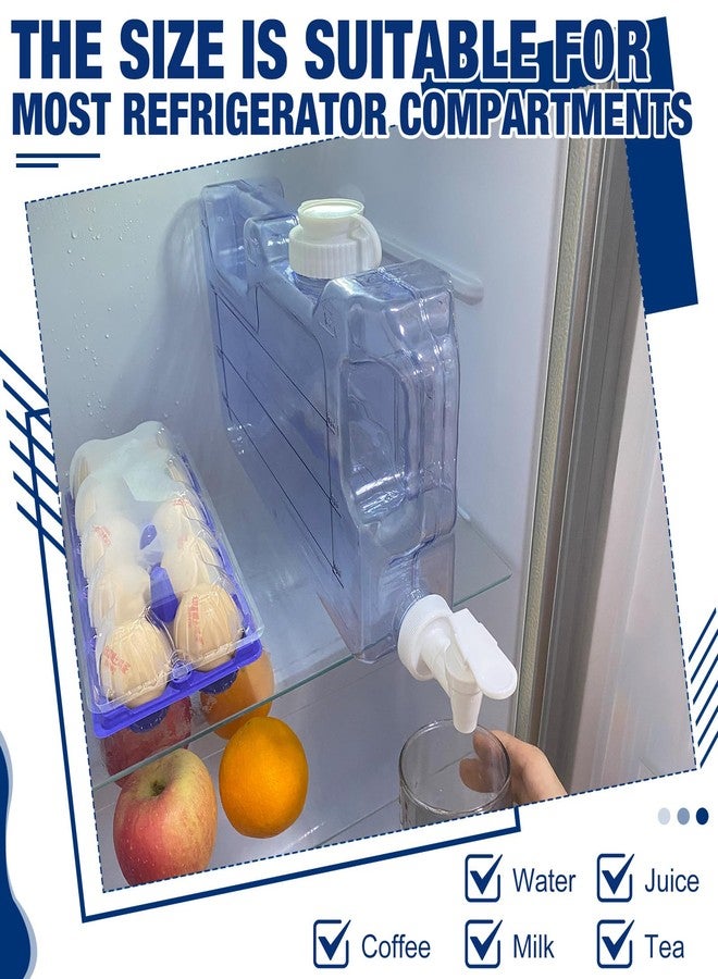 Bailiyake 2 Pack Fridge Water Dispensers Bottle with Leak-proof Spigot and Convenient Handle Reusable Plastic Juice Beverage Dispenser Water Jug for Party Refrigerator Drink Iced Tea Juice Storage - Image 3