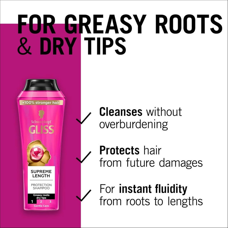 Gliss Schwarzkopf Gliss Supreme Length - Protection Shampoo, 400ml - Image 2