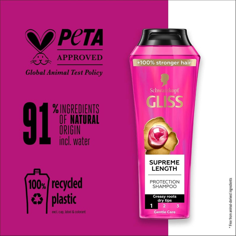Gliss Schwarzkopf Gliss Supreme Length - Protection Shampoo, 400ml - Image 3