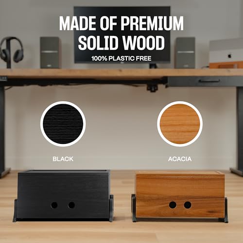 COREMINDED Extra Large Cable Management Box, Wood Cord Hider Box & Organizer for Power Strip, TV Wires & Desk Cable Storage - Image 2