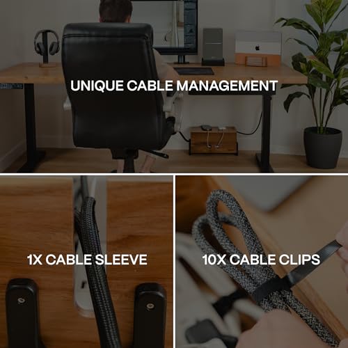 COREMINDED Extra Large Cable Management Box, Wood Cord Hider Box & Organizer for Power Strip, TV Wires & Desk Cable Storage - Image 3