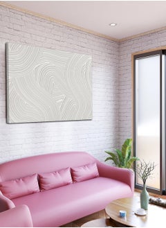 LOWHA Canvas Wall Art Stretched Over Wooden Frame with Waves Lines Painting  - Image 3