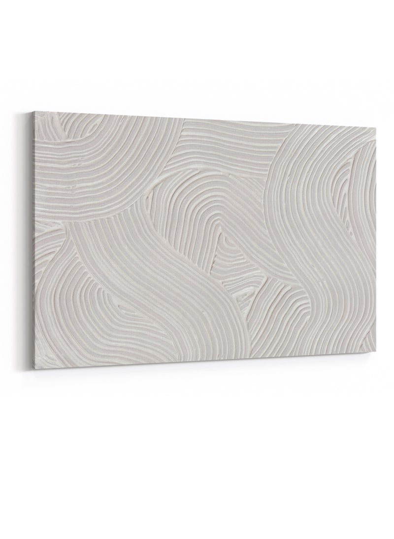 LOWHA - Canvas Wall Art Stretched Over Wooden Frame with Waves Lines Painting - Image 1