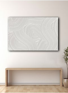 LOWHA Canvas Wall Art Stretched Over Wooden Frame with Waves Lines Painting  - Image 2