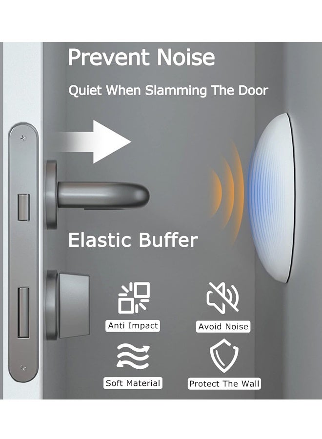 6 White Door Stopper Wall Protector, Sturdy Self Adhesive,Soft and Transparent,Washable Reusable Shock Absorbent Gel for Home Office - Image 5