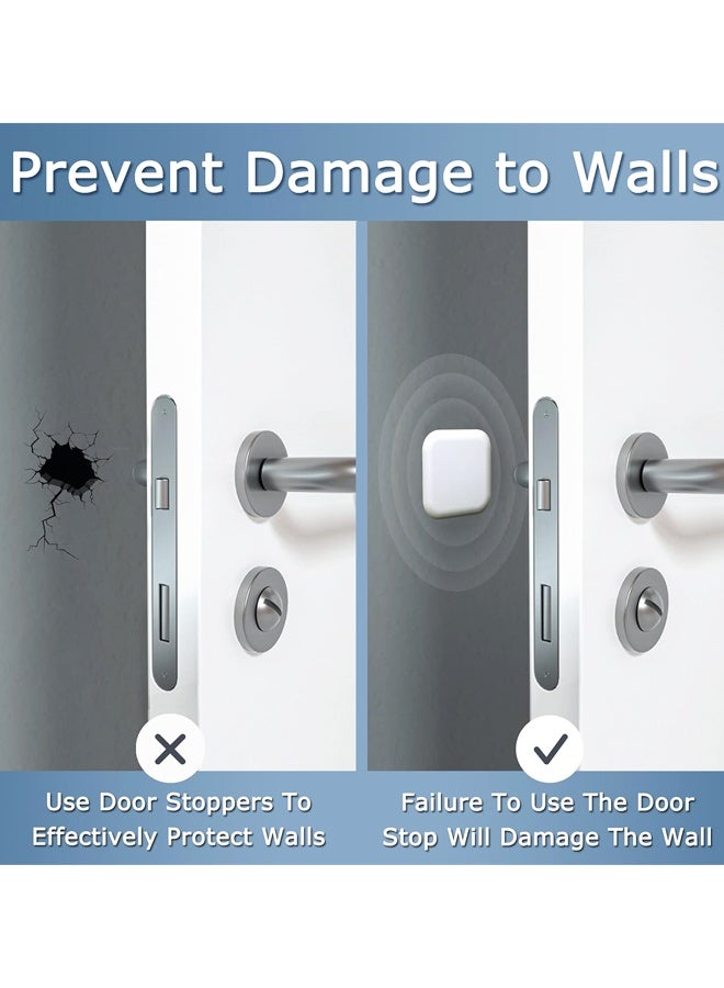 6 White Door Stopper Wall Protector, Sturdy Self Adhesive,Soft and Transparent,Washable Reusable Shock Absorbent Gel for Home Office - Image 3