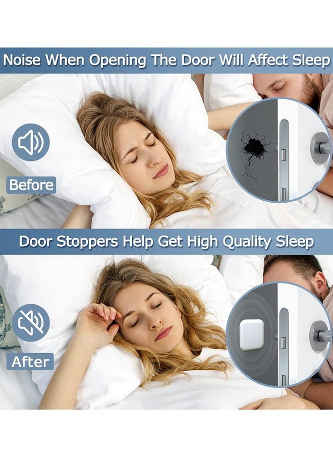 6 White Door Stopper Wall Protector, Sturdy Self Adhesive,Soft and Transparent,Washable Reusable Shock Absorbent Gel for Home Office - Image 4